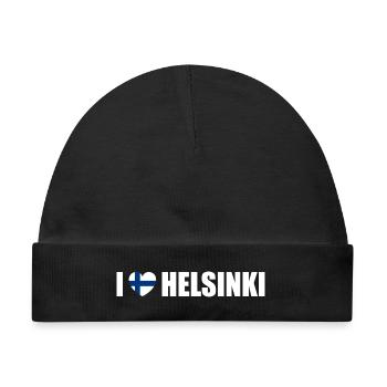 I love Helsinki - Baby Premium Organic Mütze - Schwarz - Vorne