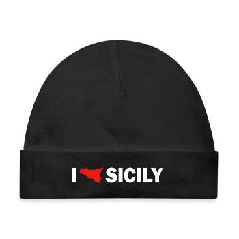 I love Sicily - Baby Premium Organic Mütze - Schwarz - Vorne