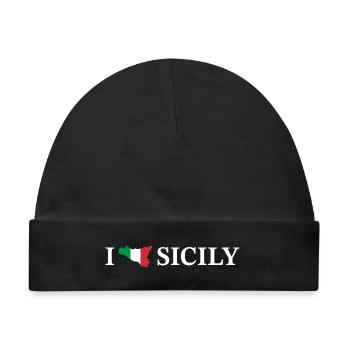 I love Sicily Italien - Baby Premium Organic Mütze - Schwarz - Vorne