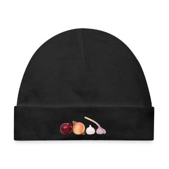 Allium Farbpalette Muster - Baby Premium Organic Mütze - Schwarz - Vorne