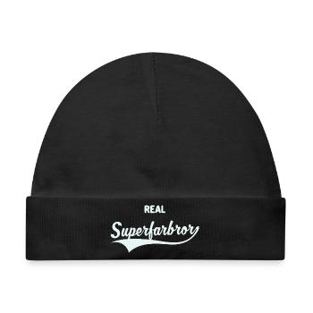 Real Superfarbror - Baby Premium Organic Mütze - Schwarz - Vorne