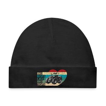 Big Boys Retro - Baby Premium Organic Mütze - Schwarz - Vorne