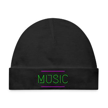 Musik Neon - Baby Premium Organic Mütze - Schwarz - Vorne