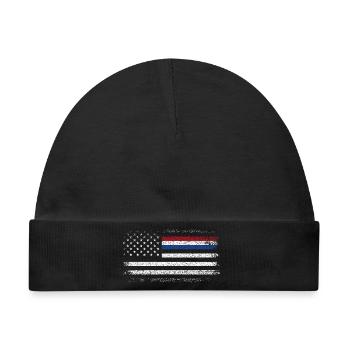 Robuste amerikanische Flagge mit blauem Akzent - Baby Premium Organic Mütze - Schwarz - Vorne