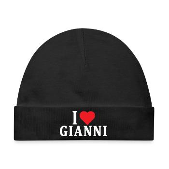 T-Shirt I love Gianni T-Shirt Geschenkidee - Baby Premium Organic Mütze - Schwarz - Vorne