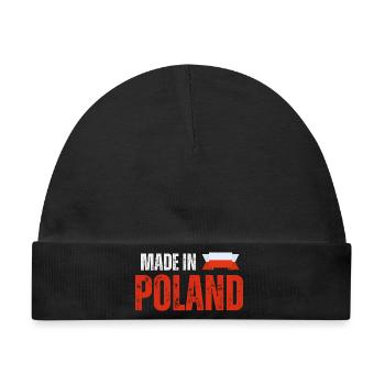 Made in Poland, polnischer Stolz - Baby Premium Organic Mütze - Schwarz - Vorne