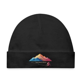 Radtour zum Stilfserjoch - Baby Premium Organic Mütze - Schwarz - Vorne