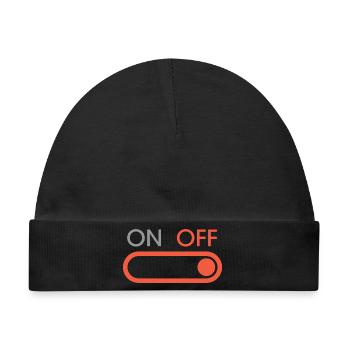 off button - Gaming und Streaming - Baby Premium Organic Mütze - Schwarz - Vorne