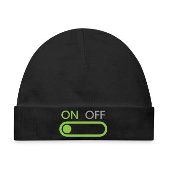 on button - Streamer und Gamer - Baby Premium Organic Mütze - Schwarz - Vorne