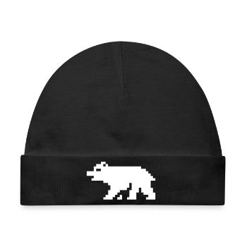 8bit pixel bär - Baby Premium Organic Mütze - Schwarz - Vorne