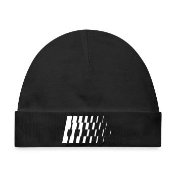 Monochrome diagonale Schrägstriche - Baby Premium Organic Mütze - Schwarz - Vorne