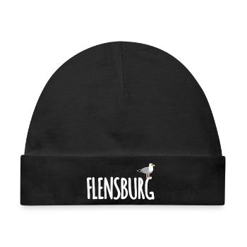 Flensburg Möwe - Baby Premium Organic Mütze - Schwarz - Vorne