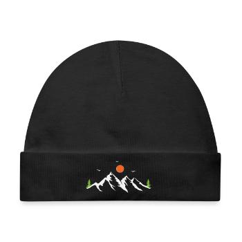 Gebirge - Baby Premium Organic Mütze - Schwarz - Vorne