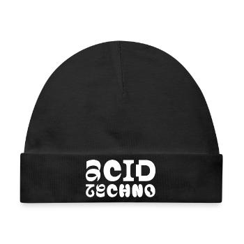Acid Techno Pulse Typografie - Baby Premium Organic Mütze - Schwarz - Vorne