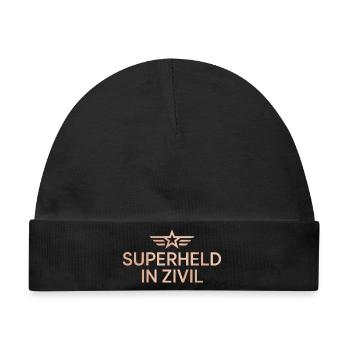 Superheld In Zivil Superhero Superhelden Kostüm - Baby Premium Organic Mütze - Schwarz - Vorne