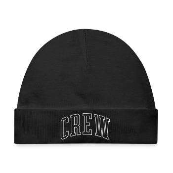 Crew Outline Schrift - Baby Premium Organic Mütze - Schwarz - Vorne