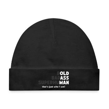 Bold Badass Superhuman - Baby Premium Organic Mütze - Schwarz - Vorne