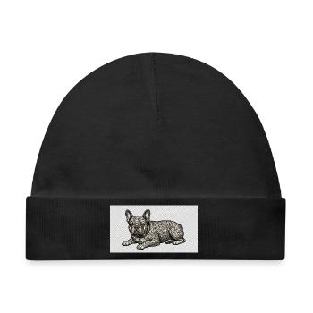 Ornate Bulldog Tattoo Muster - Baby Premium Organic Mütze - Schwarz - Vorne