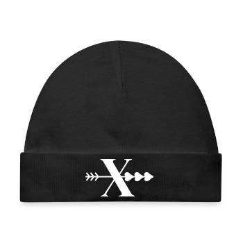 Buchstabe x Herzpfeil - Baby Premium Organic Mütze - Schwarz - Vorne