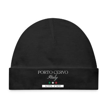 Porto Cervo Italien Souvenir Reise minimalistisch - Baby Premium Organic Mütze - Schwarz - Vorne