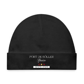 Port de Sóller Spanien Souvenir – Reise minimalist - Baby Premium Organic Mütze - Schwarz - Vorne