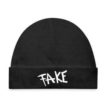 Graffiti Fake Schriftzug - Baby Premium Organic Mütze - Schwarz - Vorne
