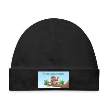 BIS BALD, PAVIAN. - Baby Premium Organic Mütze - Schwarz - Vorne