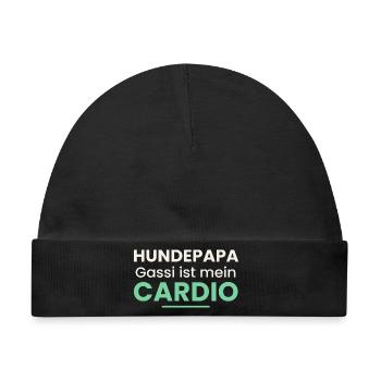 Hundepapa Shirt Gassi ist mein Cardio Lustig - Baby Premium Organic Mütze - Schwarz - Vorne
