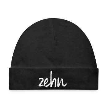 zehn 10 Geburtstag Geschenk Zahl - Baby Premium Organic Mütze - Schwarz - Vorne