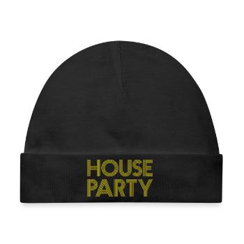 HOUSE PARTY - Baby Premium Organic Mütze - Schwarz - Vorne