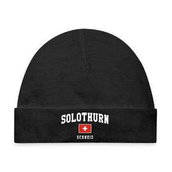 Solothurn Schweiz Flag Badge - Baby Premium Organic Mütze - Schwarz - Vorne