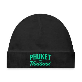 Phuket Thailand Teal Script - Baby Premium Organic Mütze - Schwarz - Vorne