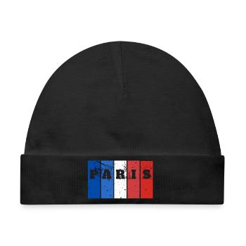 Paris Stripes Splash - Baby Premium Organic Mütze - Schwarz - Vorne