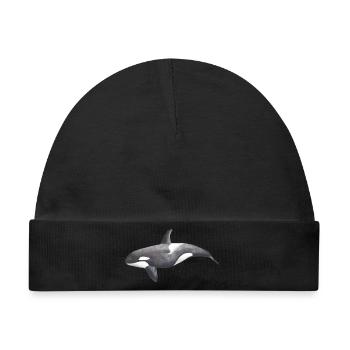 Orca – Meeresbewohner, Illustration, 2022 - Baby Premium Organic Mütze - Schwarz - Vorne