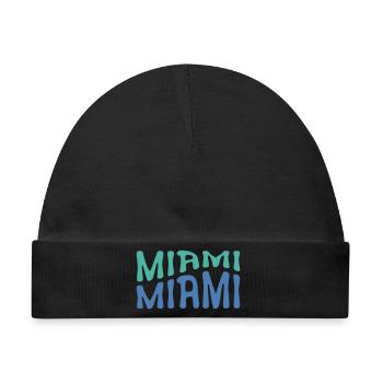 Miami Duo Typo - Baby Premium Organic Mütze - Schwarz - Vorne