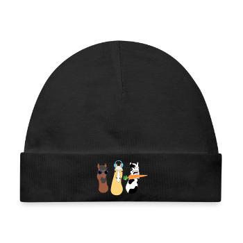 Funky Tierdesign mit bunten Accessoires - Baby Premium Organic Mütze - Schwarz - Vorne