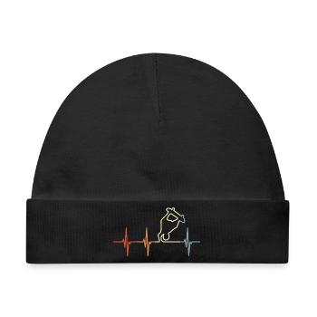 Skateboarder Kardiogramm - Baby Premium Organic Mütze - Schwarz - Vorne