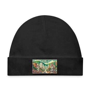 Medellin Kolumbien Vintage Design - Baby Premium Organic Mütze - Schwarz - Vorne