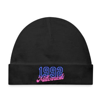 Retro 1992 Millennial Numerisches Design - Baby Premium Organic Mütze - Schwarz - Vorne
