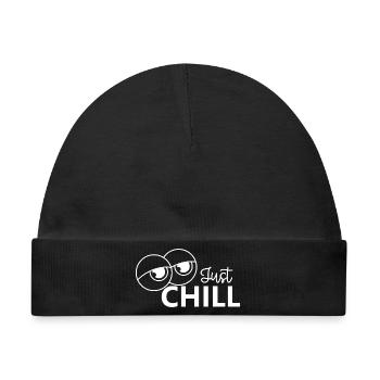 Just Chill / Just Relaxed - Baby Premium Organic Mütze - Schwarz - Vorne