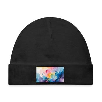 Aquarellfarben Explosion Kunst Design - Baby Premium Organic Mütze - Schwarz - Vorne