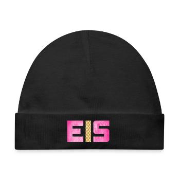 Eis Waffel Eisdiele Eiscreme Eiskrem Sommer pink - Baby Premium Organic Mütze - Schwarz - Vorne