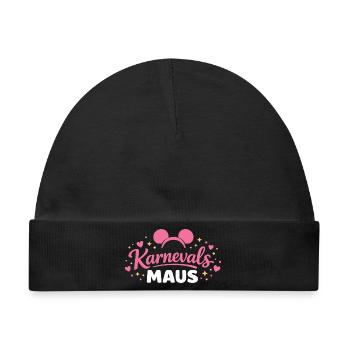 KarnevalsMaus Outfit Karneval Party Fastnacht  - Baby Premium Organic Mütze - Schwarz - Vorne