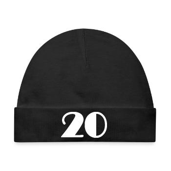 20. 20. JAHRESTAG. 20-JÄHRIGES JUBILÄUM. 20 JAHRE. - Baby Premium Organic Mütze - Schwarz - Vorne