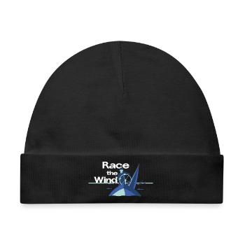 Race the Wind – Regatta Crew Segel Spruch - Baby Premium Organic Mütze - Schwarz - Vorne