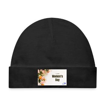 Frohe Blumenrosen zum Frauentag - Baby Premium Organic Mütze - Schwarz - Vorne