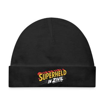Superheld In Zivil Superhero Superhelden Kostüm - Baby Premium Organic Mütze - Schwarz - Vorne