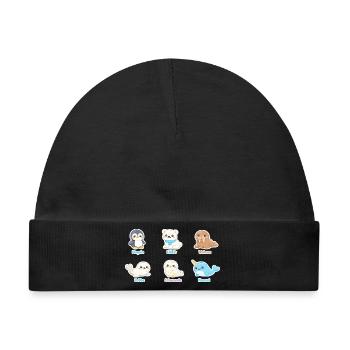 Kuschelige Arktis-Tierwelt - Baby Premium Organic Mütze - Schwarz - Vorne