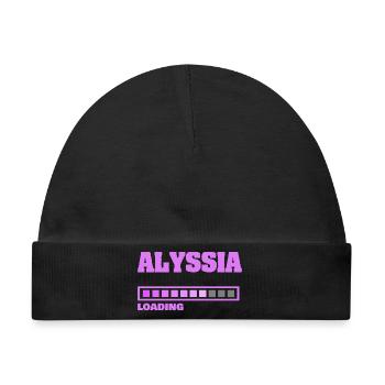 Geburt Alyssia - Baby Premium Organic Mütze - Schwarz - Vorne