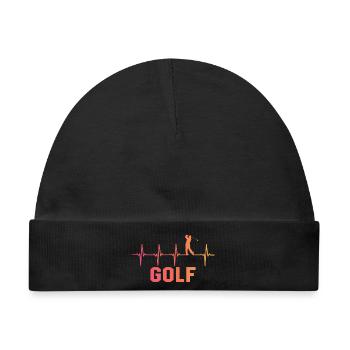 Golf herzschlag golfer golfspieler - Baby Premium Organic Mütze - Schwarz - Vorne